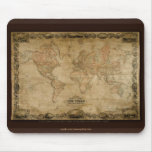 Carte de Vieux Monde du cru c1847 Colton Mousepad Tapis De Souris