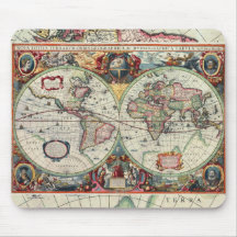 Carte de Vieux Monde Mousepad Tapis De Souris