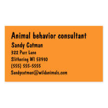 Carte de visite animal de consultant en matière de