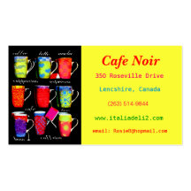 Carte de visite audacieux de café/café
