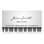 Carte de visite blanc chic de professeur de musiqu