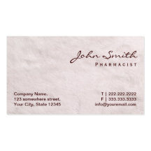Carte de visite blanc de pharmacien de texture de 