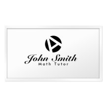 Carte de visite blanc de tuteur de maths de monogr