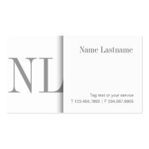 Carte de visite blanc propre moderne de monogramme