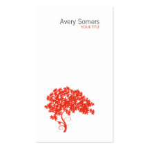 Carte de visite blanc simple d'arbre rouge