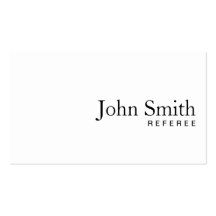 Carte de visite blanc simple minimal d'arbitre