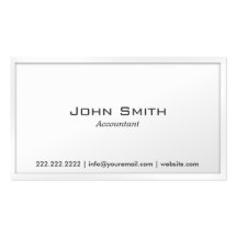Carte de visite blanc simple simple de comptable