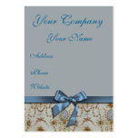 Carte de visite bleu-clair et crème de damassé