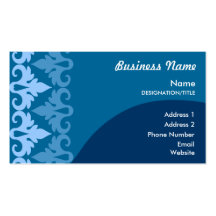 Carte de visite bleu de décor