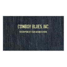Carte de visite bleu de denim