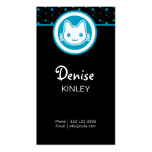 Carte de visite bleu de Kitty