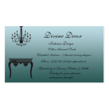 Carte de visite bleu élégant de design d'intérieur