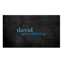 Carte de visite bleu en bois noir de typographie