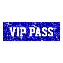 Carte de visite bleu-foncé de "PASSAGE de VIP" de 