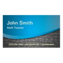 Carte de visite bleu moderne de tuteur de maths de