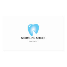 Carte de visite bleu simple de dentiste