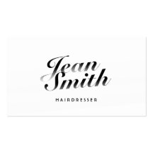 Carte de visite calligraphique chic de coiffeur