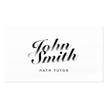 Carte de visite calligraphique chic de tuteur de m