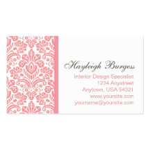 Carte de visite chic de damassé rose de Hayleigh #