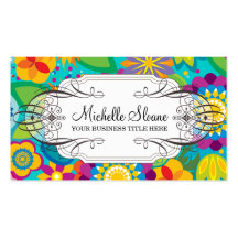 Carte de visite chic de flower power