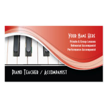 Carte de visite chic de professeur de piano