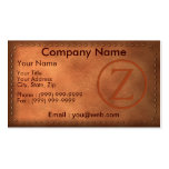 carte de visite cuir lettre Z