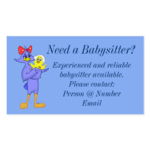 Carte de visite de babysitter
