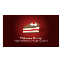 Carte de visite de boulangerie de gâteau de cerise