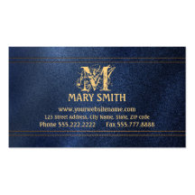 Carte de visite de boutique de denim de monogramme