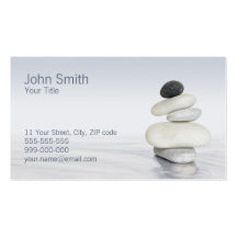 Carte de visite de cailloux de zen