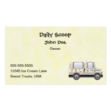Carte de visite de camion de crème glacée