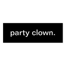 Carte de visite de clown de partie
