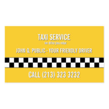 Carte de visite de conducteur de taxi