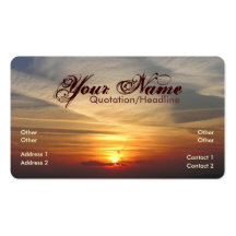 Carte de visite de coucher du soleil de ciel