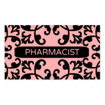 Carte de visite de damassé de pêche de pharmacien