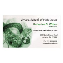 Carte de visite de danse d'Irlandais