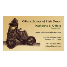 Carte de visite de danse d'Irlandais