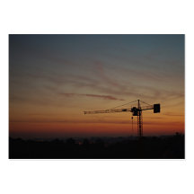 Carte de visite de grue de coucher du soleil