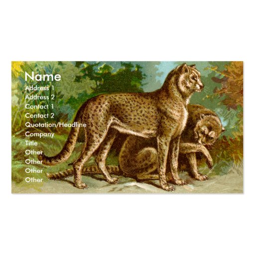Carte de visite de guépard