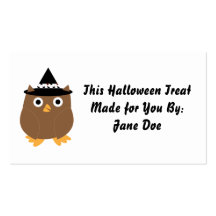 Carte de visite de hibou de Halloween