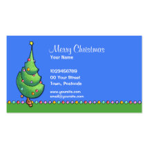 Carte de visite de l'arbre de Noël blue2