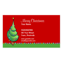 Carte de visite de l'arbre de Noël red2