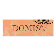 Carte de visite de lustre de damassé de mandarine