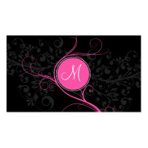 Carte de visite de luxe de monogramme de remous
