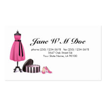 Carte de visite de mode de couture