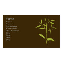 Carte de visite de monogramme - bambou
