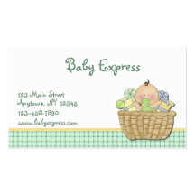Carte de visite de panier de cadeau de bébé