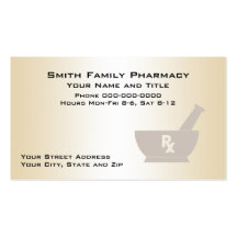 Carte de visite de pharmacien