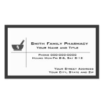 Carte de visite de pharmacien