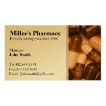 Carte de visite de pharmacien de pharmacie